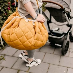 Manta de juegos, saco de almacenamiento y bolso mostaza - Play&go