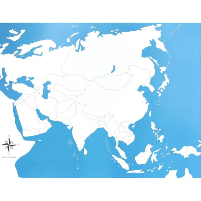 Mapa de Asia sin nombres - Montessori