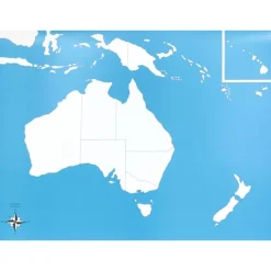 Mapa de Australia sin nombres - Montessori