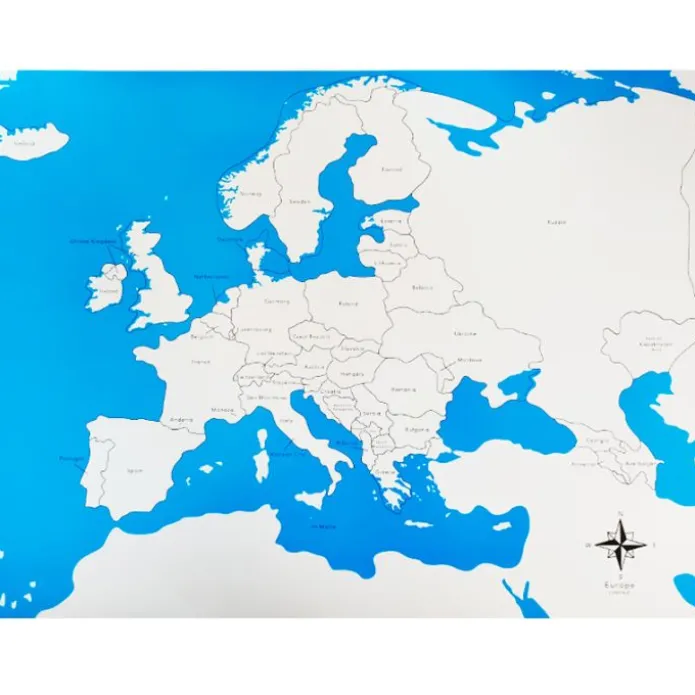 Mapa de Europa con nombres - Montessori