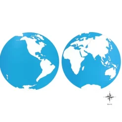 Mapa del mundo continentes sin nombres - Montessori