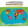 Mapa del mundo de madera con banderas - Montessori