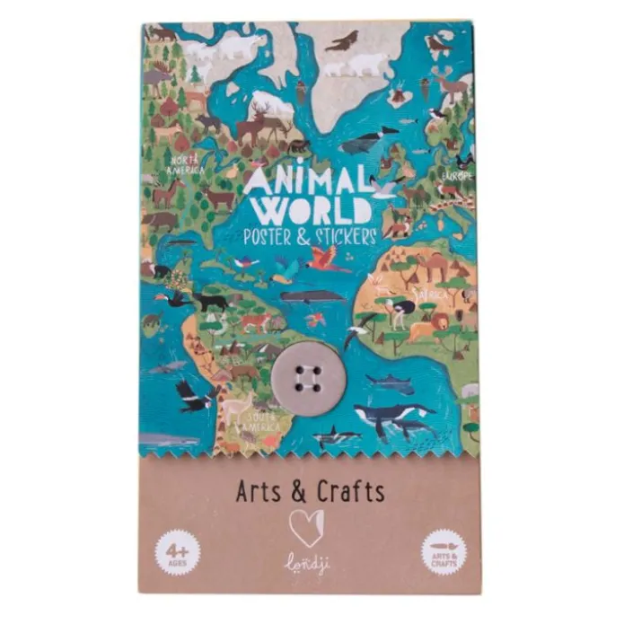 Mapamundi para completar con 165 pegatinas Animal World - Londji