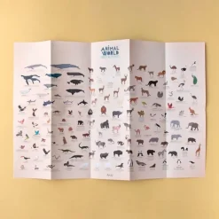 Mapamundi para completar con 165 pegatinas Animal World - Londji