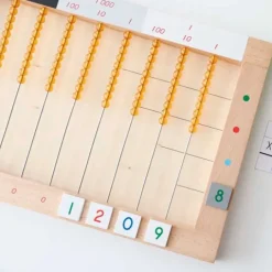 Marco ábaco plano de madera para multiplicación - Montessori