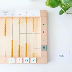 Marco ábaco plano de madera para multiplicación - Montessori