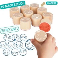 Maxi sellos de madera: Las 10 emociones - Akros
