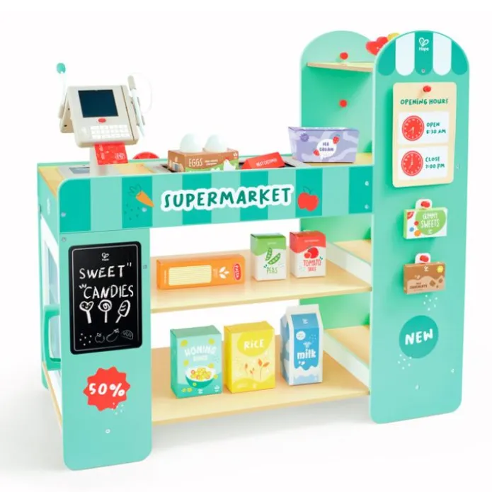 Mercado inteligente de madera con accesorios - Hape