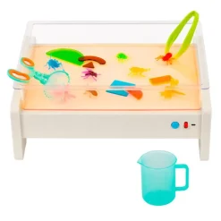 Mesa de luz con bandeja sensorial y 79 accesorios - Battat Education