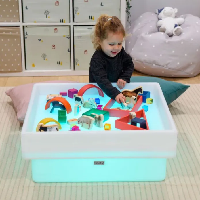 Mesa de luz de LEDS cuadrada para descubrir y explorar Sensory Mood 69 x 28,5 cm - TickiT
