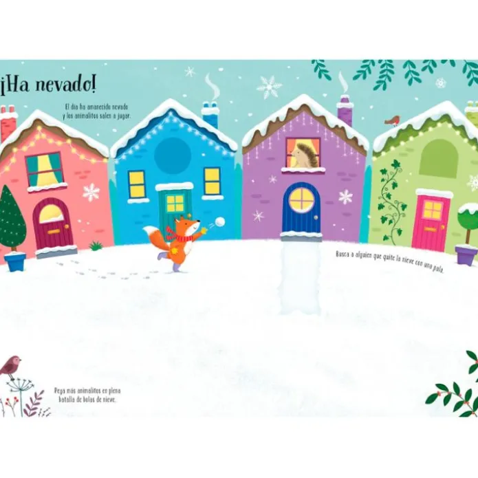 Mi pequeño libro de pegatinas reutilizables Bajo un manto de nieve - Usborne