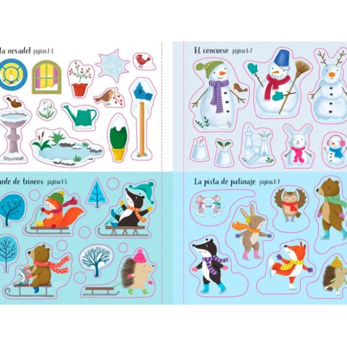 Mi pequeño libro de pegatinas reutilizables Bajo un manto de nieve - Usborne