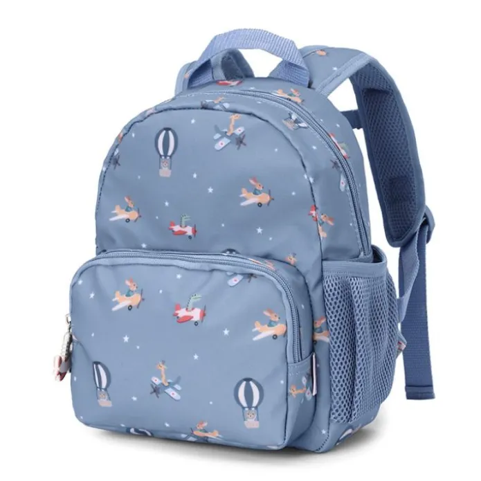 Mochila infantil azul animales y aviones Planes - Tutete
