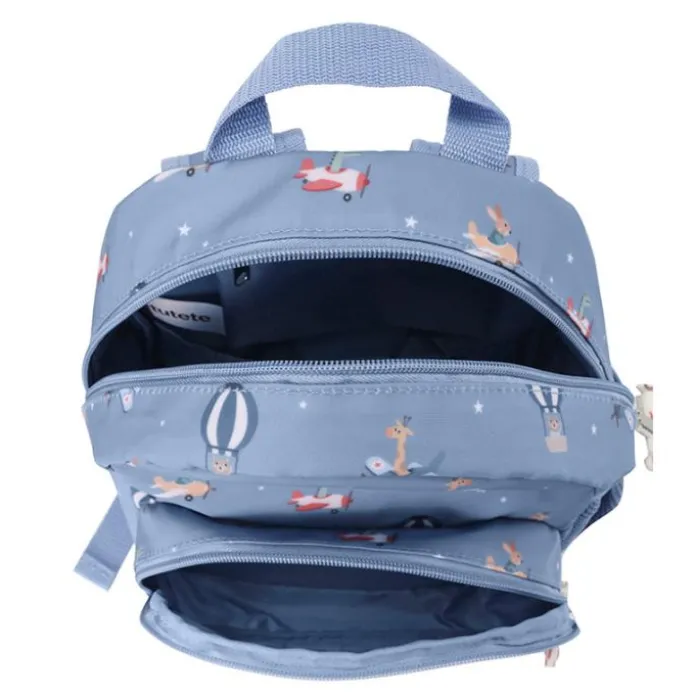 Mochila infantil azul animales y aviones Planes - Tutete
