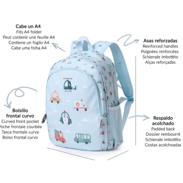 Mochila mediana Vehículos City Cars - Tutete