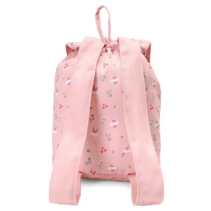 Mochila pequeña tela rosa Blossom Birds - Tutete