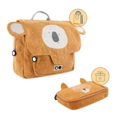 Mochila rectangular marrón koala - Trixie + REGALO estuche