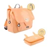 Mochila rectangular salmón jirafa- Trixie + REGALO estuche