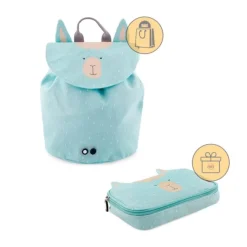 Mochila saco azul alpaca - Trixie + REGALO estuche