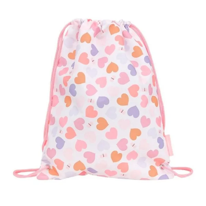 Mochila saco con cuerdas Corazones - A Little Lovely Company