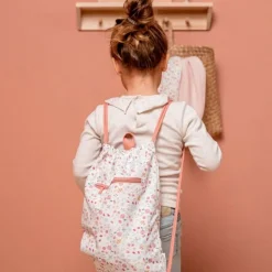 Mochila saco con cuerdas flores y mariposas - Little Dutch
