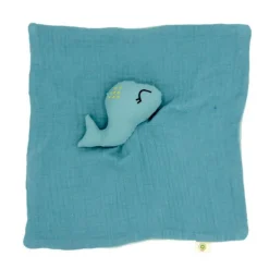 Muñeco Doudou de algodón orgánico Ballena - aPunt Barcelona