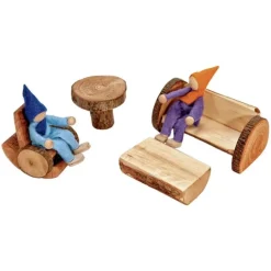 Muñecos flexibles de fieltro y madera Duendecillos del bosque (6) - Magic Wood