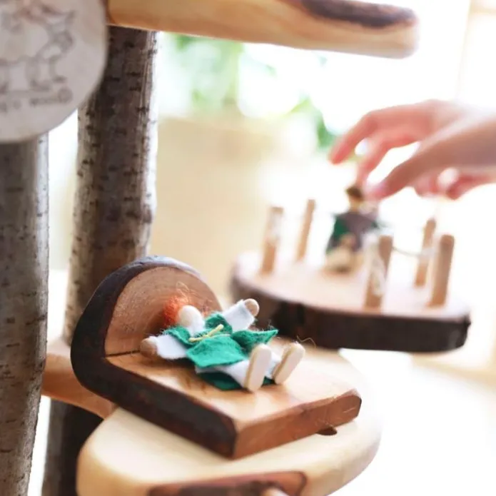 Muñecos flexibles de fieltro y madera familia (5) - Magic Wood