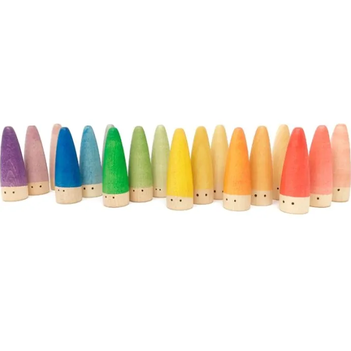 Muñecos Palos de madera colores arcoíris y pastel (18) - Grapat