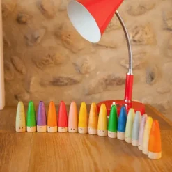 Muñecos Palos de madera colores arcoíris y pastel (18) - Grapat