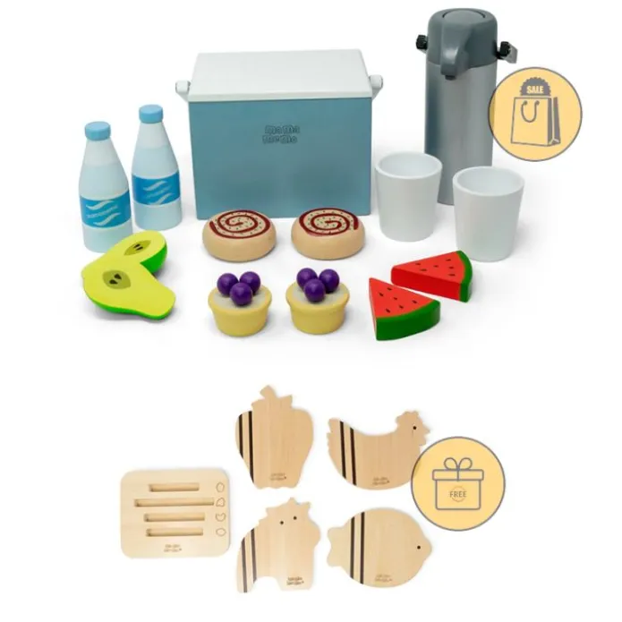 Nevera, termo y accesorios para picnic de madera MamaMemo - Astrup + REGALO tablas cortar