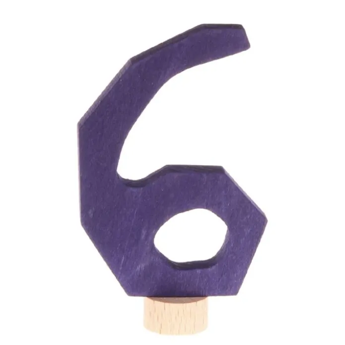 Número 6 de madera púrpura para calendario anual circular y para espiral - Grimm's