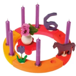Número 6 de madera púrpura para calendario anual circular y para espiral - Grimm's
