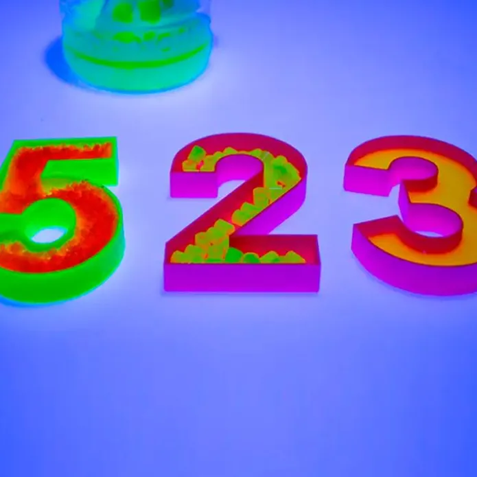 Números rellenables fluorescentes (10) - Sumando Momentos
