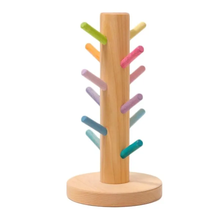 Organizador de madera para encajar y clasificar aros colores pastel - Grimm's