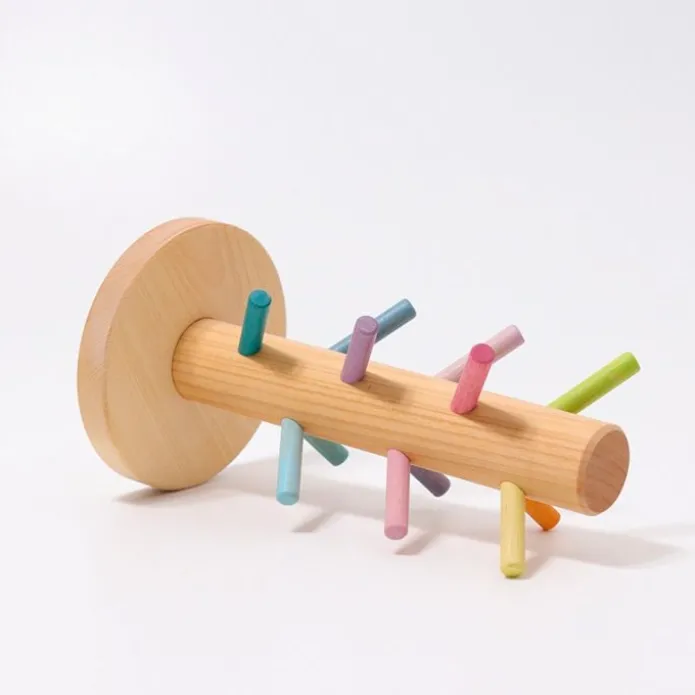 Organizador de madera para encajar y clasificar aros colores pastel - Grimm's