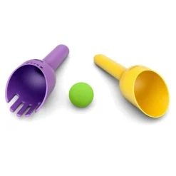 Pala, rastrillo y pelota para arena RakBi morado y amarillo - Bibio