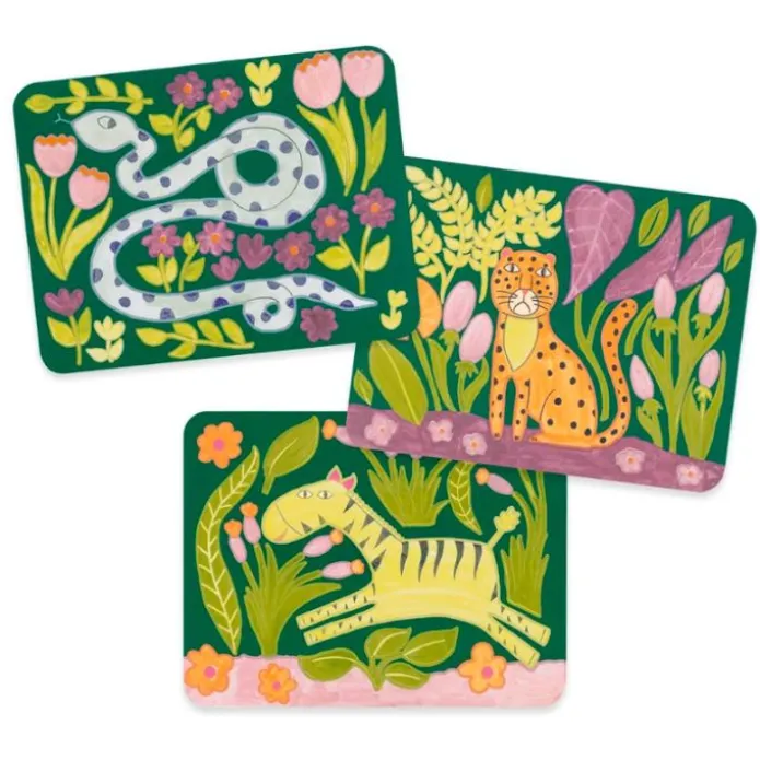 Paletas de pintura y láminas Animales salvajes (4) - Djeco