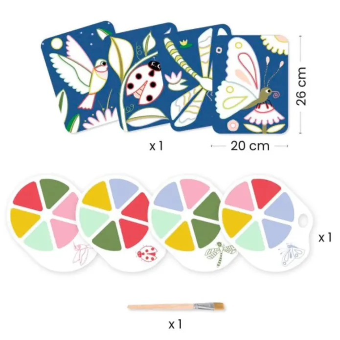 Paletas de pintura y láminas Bichitos (4) - Djeco