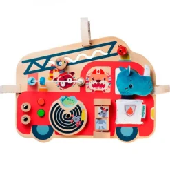 Panel de madera con actividades Camión de bomberos - Lilliputiens