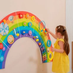 Panel de pared arcoíris con actividades - Viga