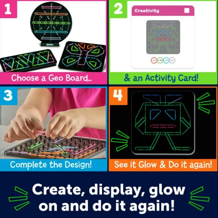Paneles sensoriales con gomas elásticas fosforescentes (3) - Learning Resources