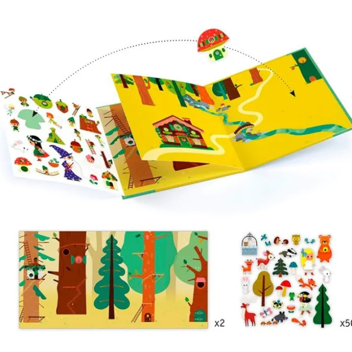 Panorámicas con pegatinas de Bosque mágico - Djeco