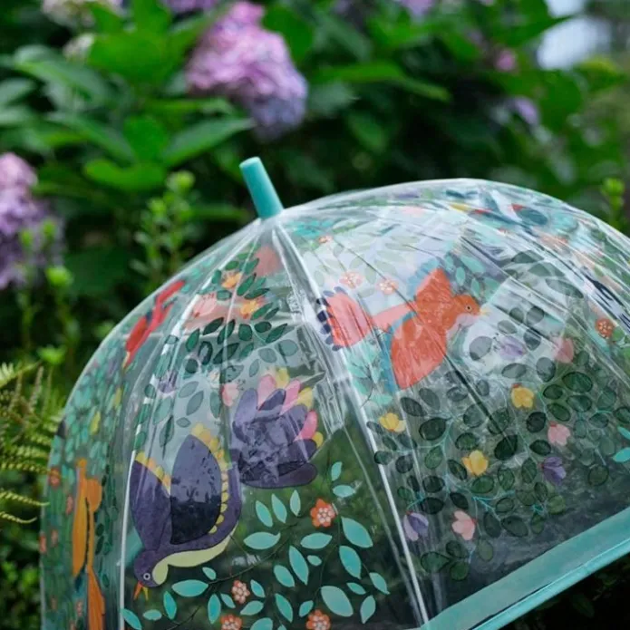Paraguas transparente flores y pájaros - Djeco