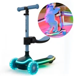 Patinete evolutivo 2 en 1 Raket Up azul con luces - Kinderkraft