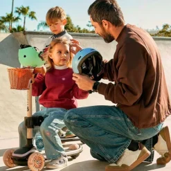 Patinete evolutivo 2 en 1 Raket Up beige con luces y cesta - Kinderkraft