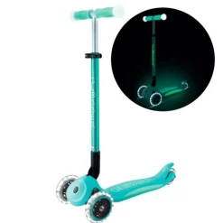 Patinete plegable Elite Glow con luces verde menta - Globber