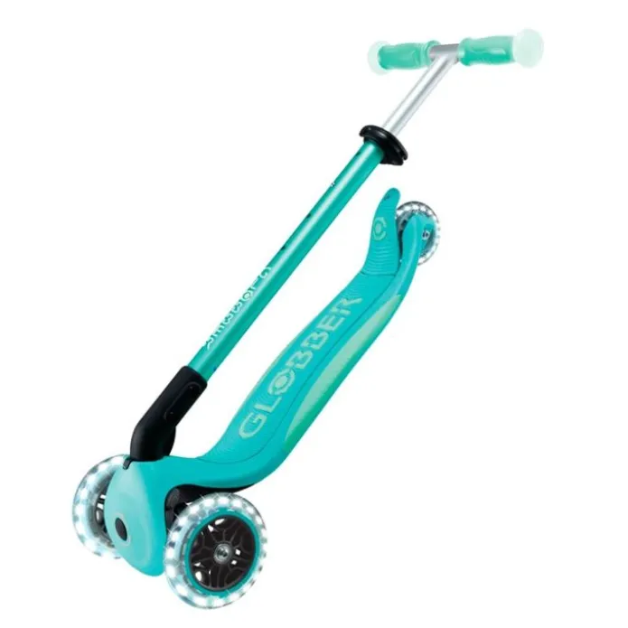Patinete plegable Elite Glow con luces verde menta - Globber