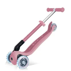 Patinete plegable Junior Foldable Eco rosa pastel con luces - Globber