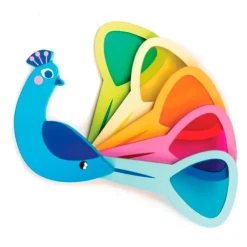 Pavo real de madera con paneles de colores - Tender Leaf